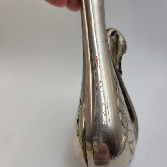 Vintage Silver Plated Swan Bud Vase - Picture 4 of 6